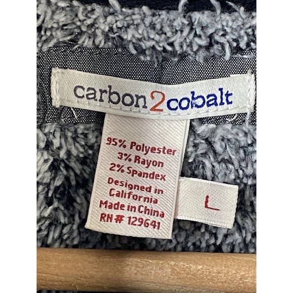 Carbon 2 Cobalt Jacket Mens L Black Gray Nuvola Sherpa Fleece Lined Knit Zip Jac - Picture 4 of 16